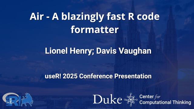 Air: A blazingly fast R code formatter - Davis Vaughan, Lionel Henry